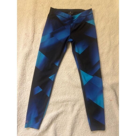 Athleta Blue Multi Sonar Magnetic Tight Leggings Blue Black Colorblock Medium - Picture 2 of 7